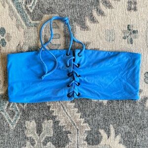 Tavik Blue Lace-Up Bandeau Swim Top